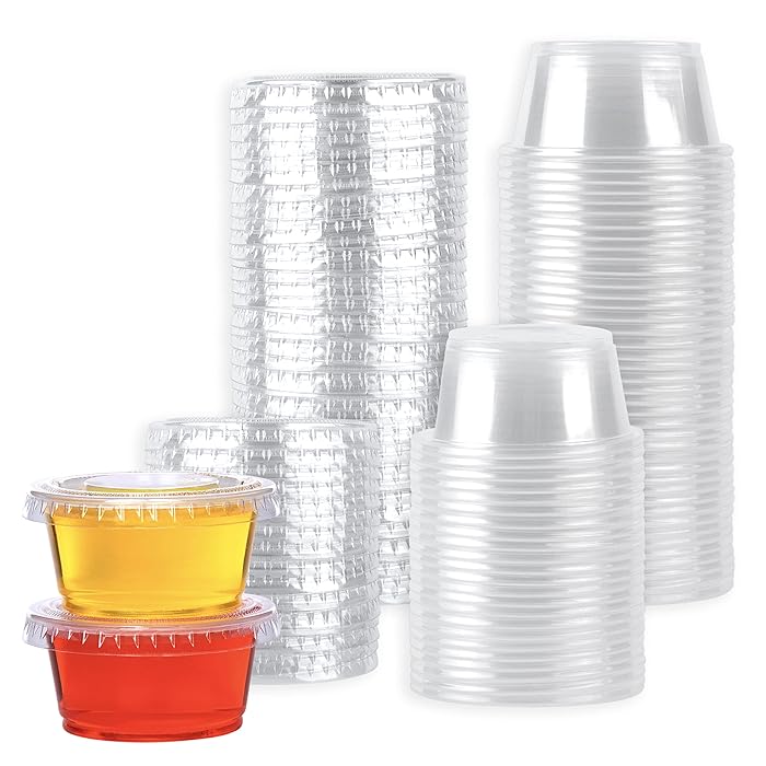 Buy [50 Sets 2 oz.] Jello Shot Cups Condiment Containers with Lids