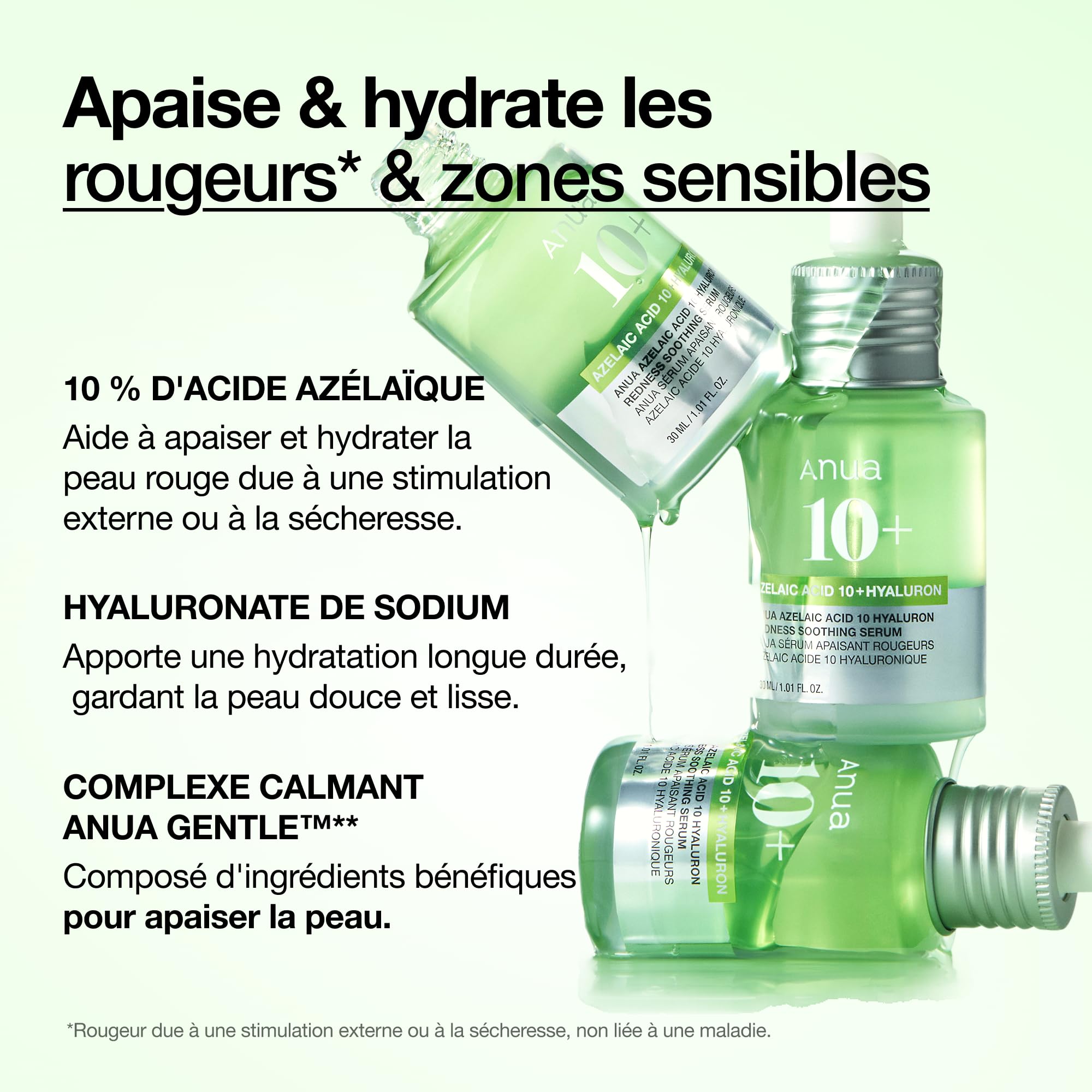 Anua Sérum Acide Azélaïque 10% – Serum Visage Apaisant Rougeurs & Imperfections, Acide Hyaluronique & Niacinamide, Peau Sensible, Skincare Coréenne, (30ml/ 1.01 fl oz.)