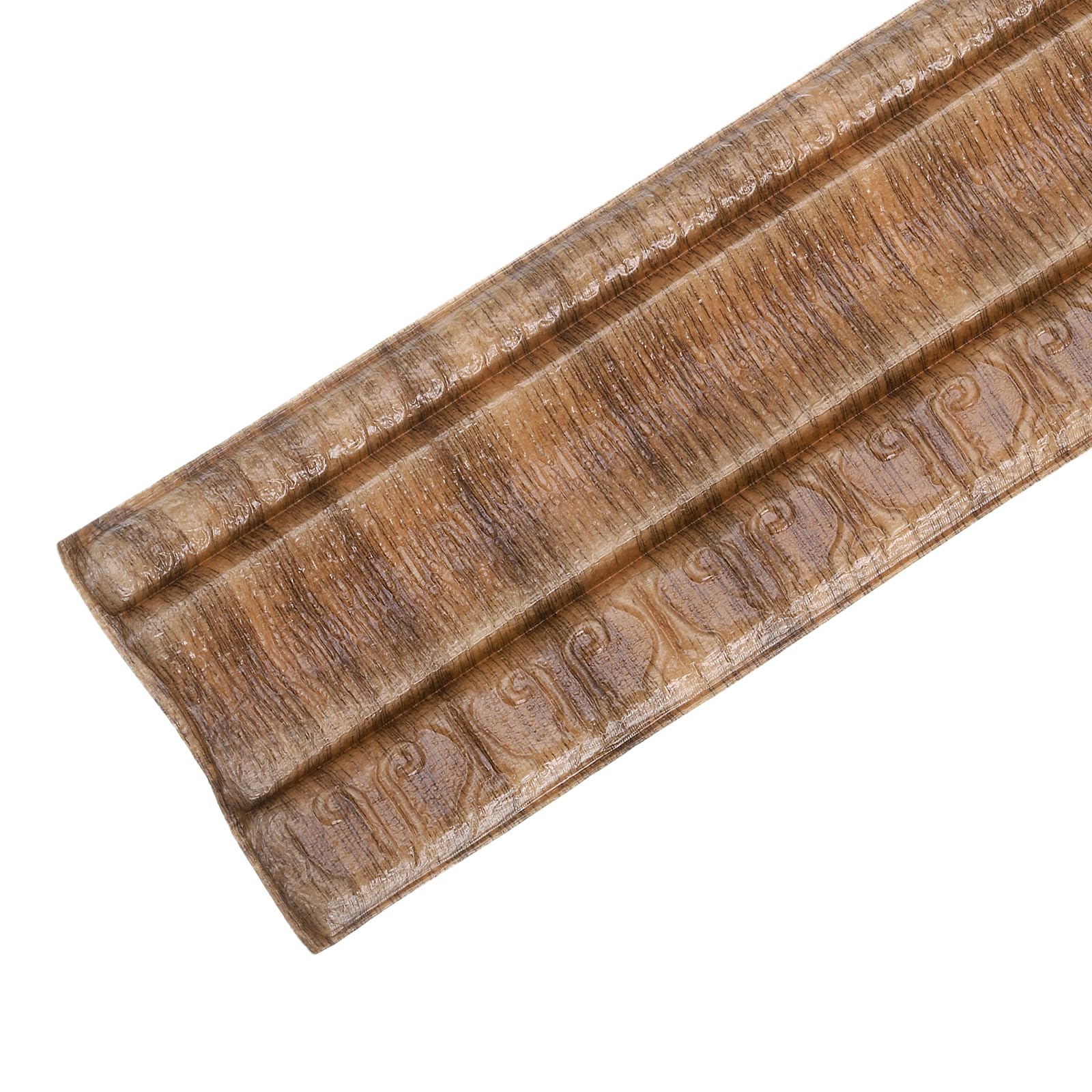 sourcing map Flexible Wall Molding Trim, 1pcs 8Ft x 4 in Flexible Baseboard Molding Trim, Self Adhesive Wall Border Foam Molding Trim for Home, Office, and Hotel DIY Decoration, Brown