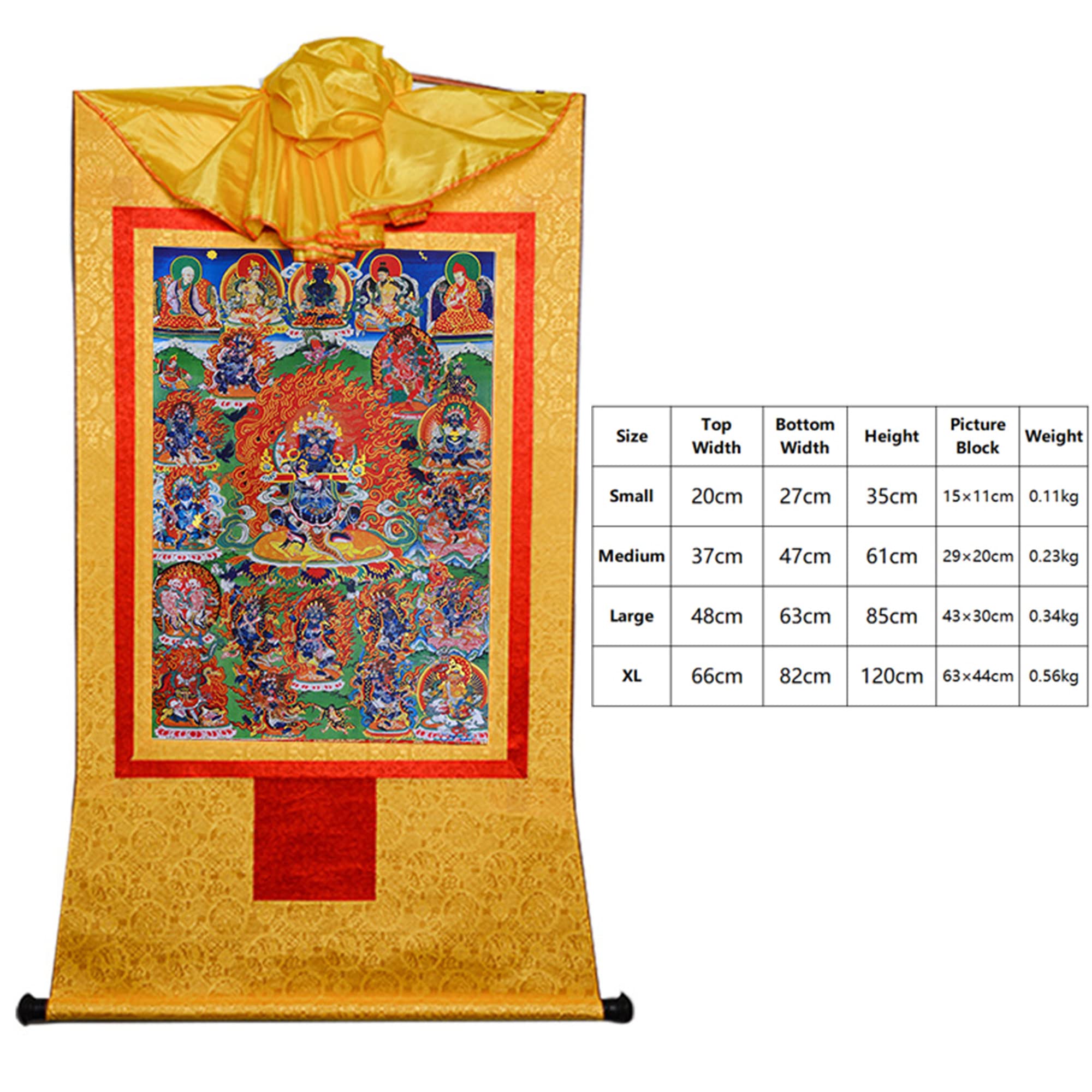Gandhanra Thangka Tibetische Wandbehang,Dharmapala Panjaranata Mahakala Thangka,Heißgeprägter Buddha Wandteppich für Zen Wohnkultur, Meditation, Spirituelle Entspannung und Ruhe