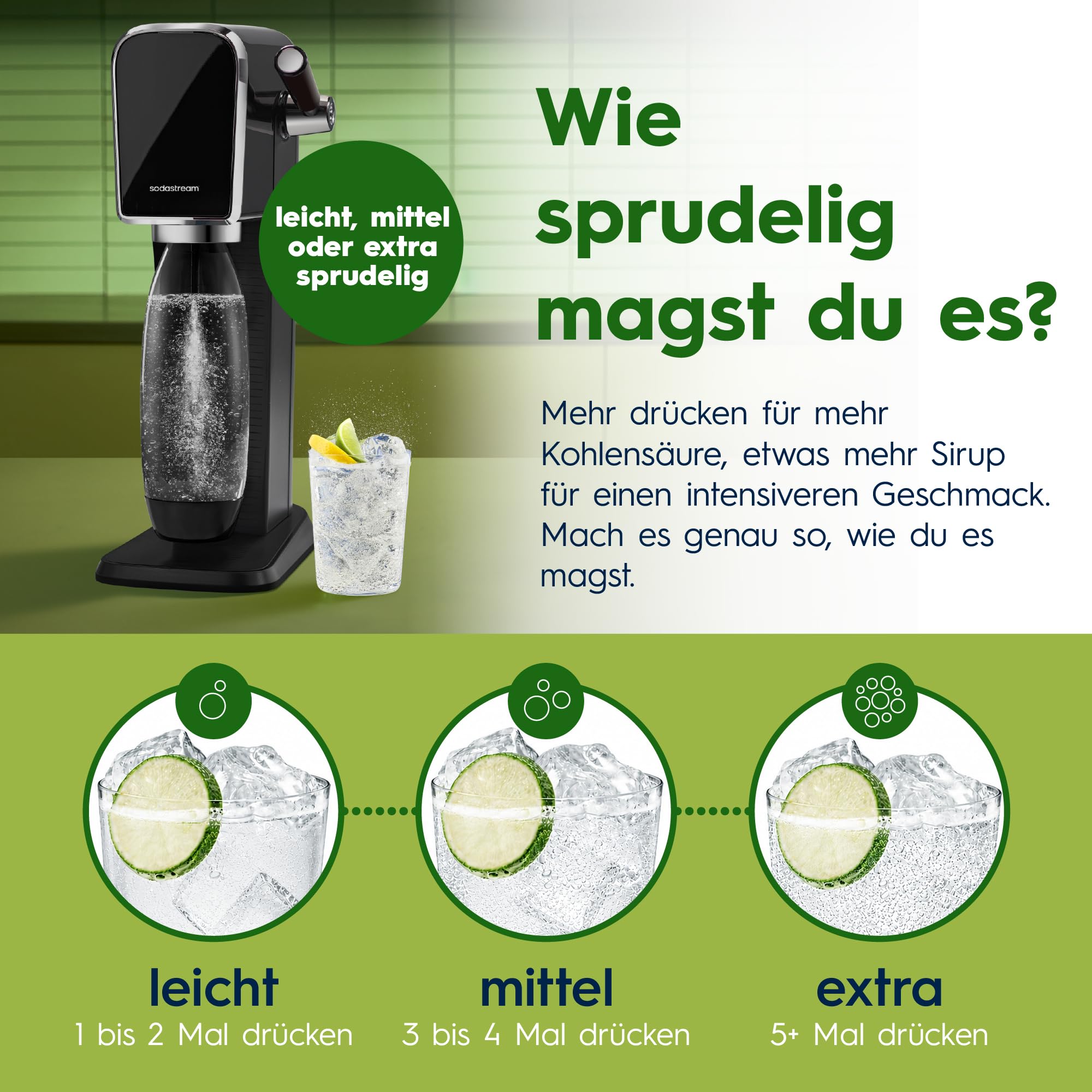 SodaStream drink mix 7UP Zero Zucker, 4er-Pack Zitrone-Limette Sirup für Wassersprudler, Getränkesirup zuckerfrei und koffeinfrei, 4 x 440 ml