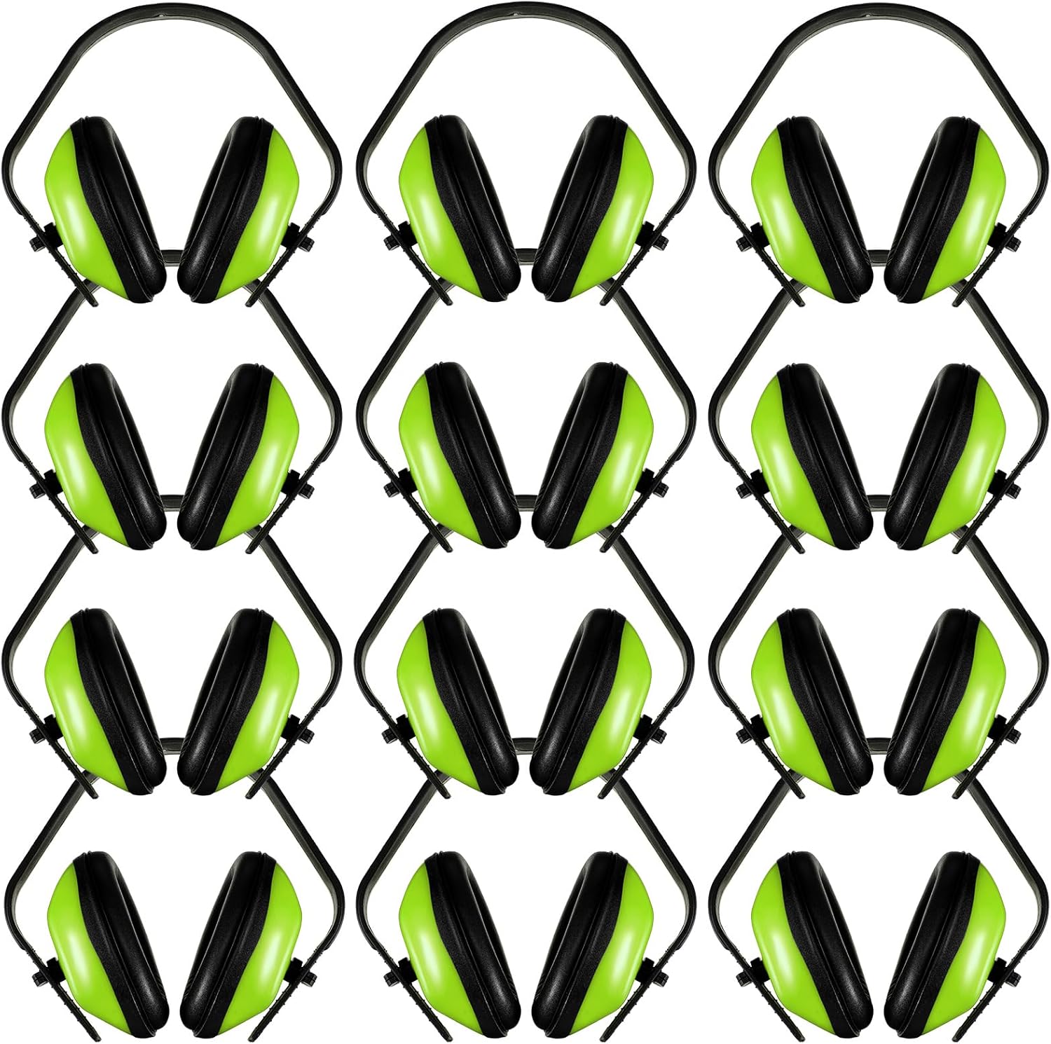 Baderke 12 Pcs Soundproof Earmuffs Hearing Protection Headphone Adjustable Padded Defender Noise Reduction Cancelling Earplug