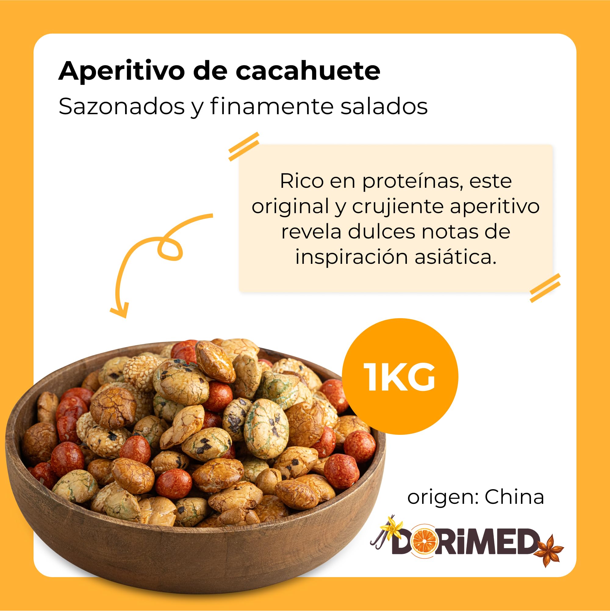 Mezcla de Aperitivo King Mix en un Paquete de 1 kg | Surtido Variado de Semillas de Sésamo, Maíz, Trigo | Con un un toque a Sal y Soja | Ideal como Snack | Dorimed