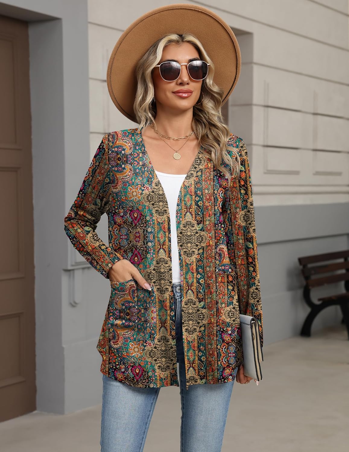 Zeagoo Lightweight Cardigan for Women 2026 Long Sleeve Open Front Casual Cardigans with Pockets - Image 3