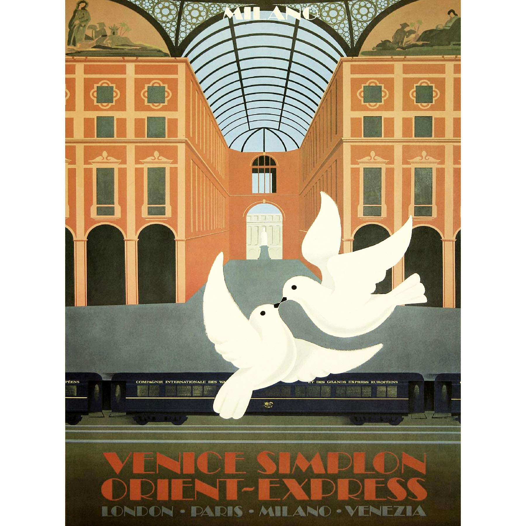 Wee Blue Coo Travel Transport Tourism Train Orient Express London Venice Dove 30X40 Cms Fine Art Print Art Poster Bb10102