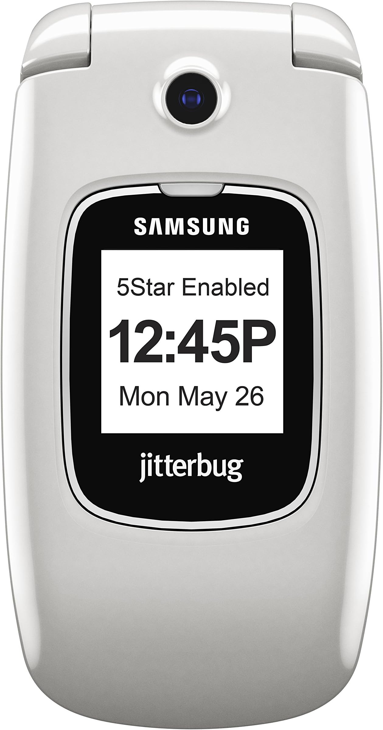 GreatCall Jitterbug5 Easy-to-Use Cell Phone and Medical Alert Device for Seniors - White