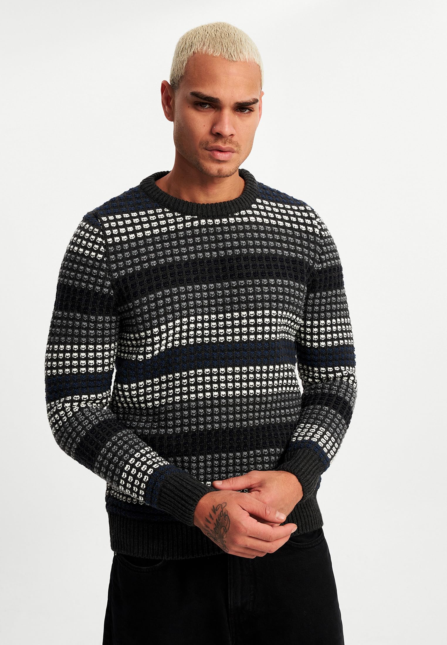 Leif Nelson Maglione Uomo Felpa a Maglia Girocollo LN-20760