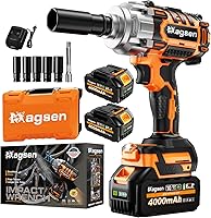 MagsenPower 1/2" Cordless Impact Wrench 900Ft-lbs (1200Nm) Brushless High Torque, 3800RPM 3 Speeds, 2x4000mAh Batteries, LED Light & Sockets