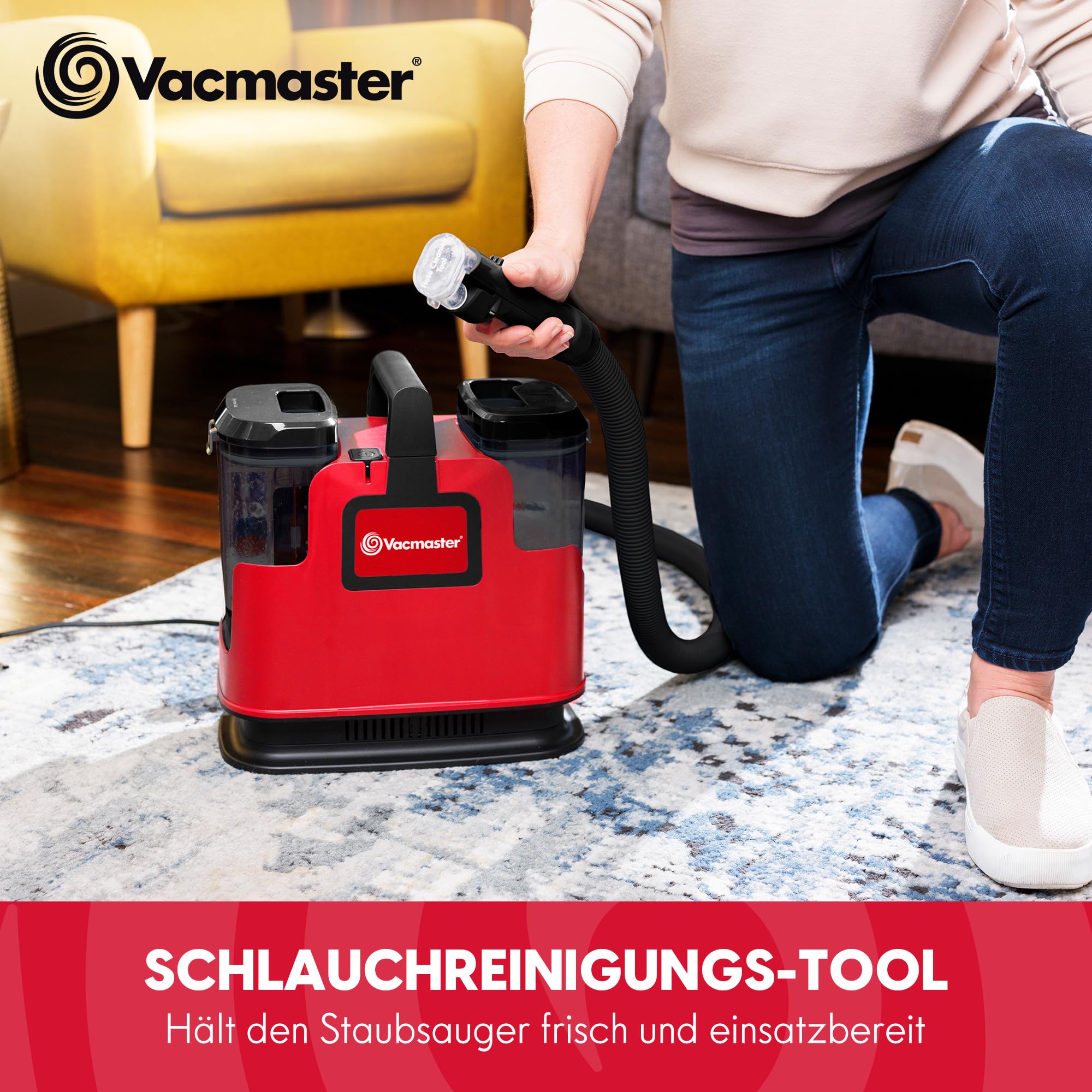 Vacmaster STMEUB01 Polsterreiniger Gerät und Nassauger 15KPA Waschsauger Teppichreiniger Textilreiniger Waschsauger für Teppich sofa Vorleger, Polster, Treppen und Autos