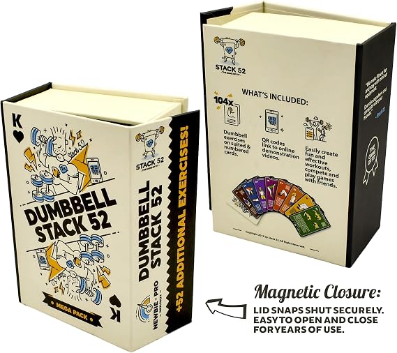 Stack 52 Dumbbell Mega Pack Exercise Cards. Workout Game.