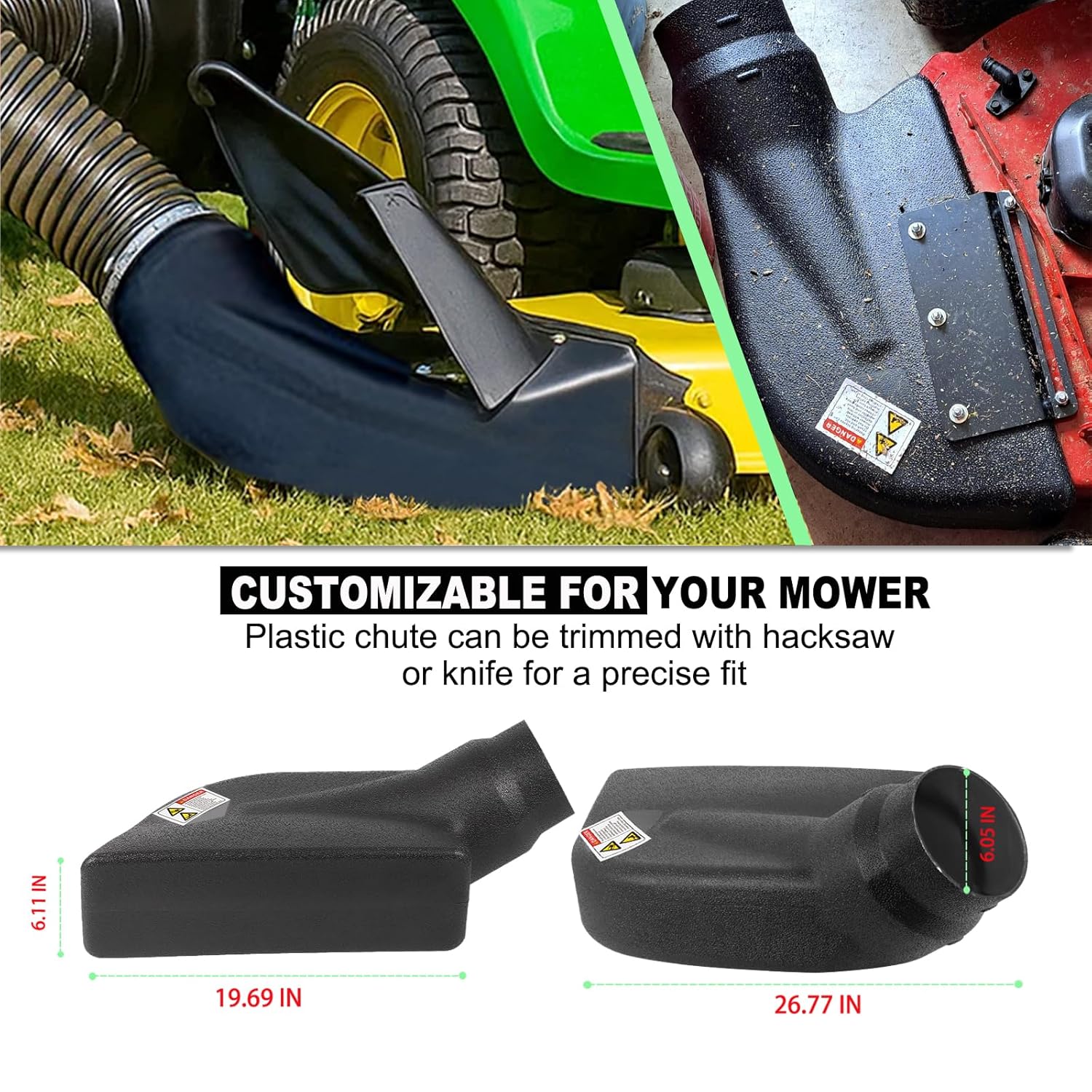 6-1187 Deck Adapter for Mow-N-Vac, Compatible with 69861, 43830, 45-0577, 45-0578, 45-0567 – Heavy-Duty Lawn Vacuum Connector, Easy Installation, Durable Replacement