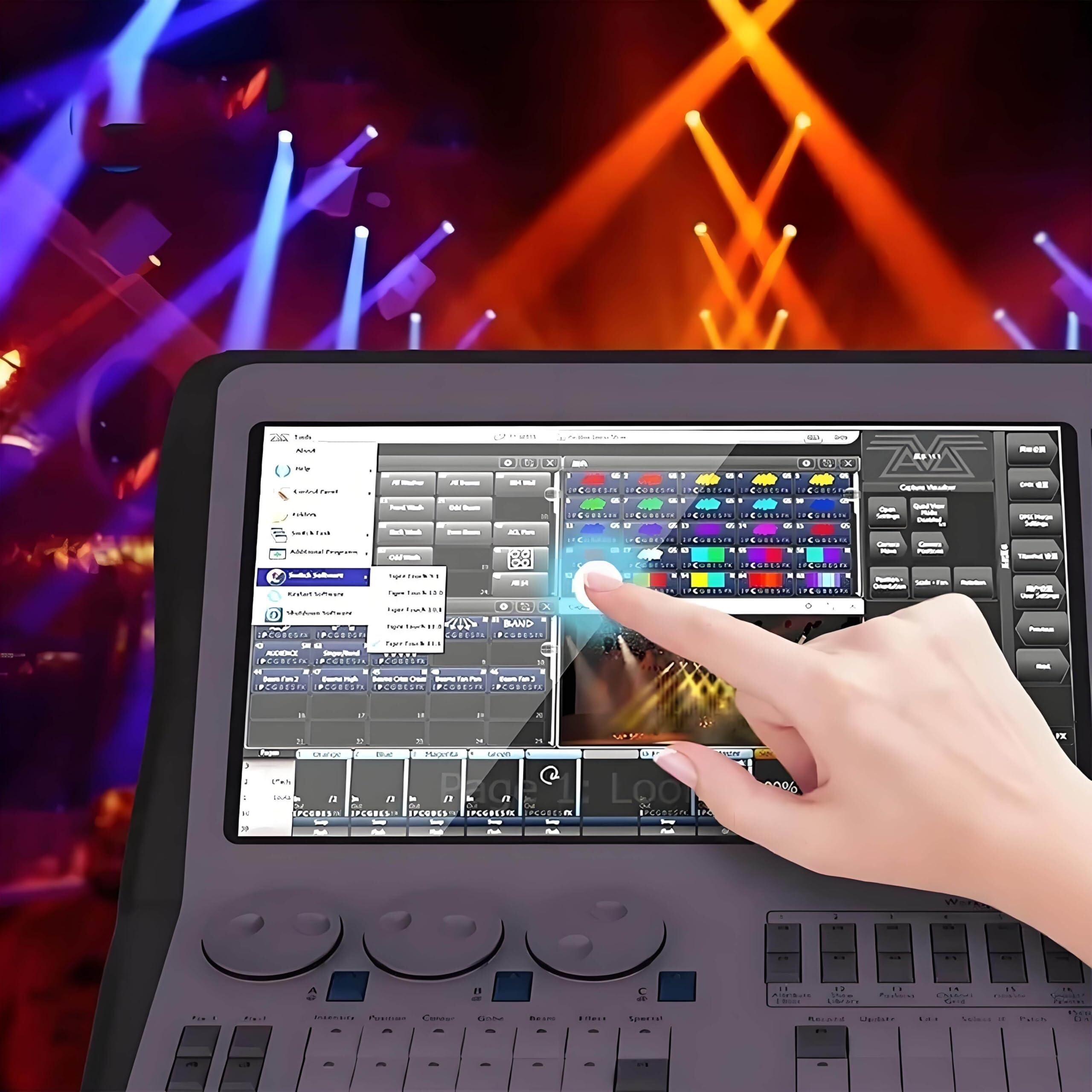 DMX512 Lighting Controller 14,1 Zoll Konsole 2048 Kanäle mit 4 DMX Ausgangsanschlüssen für DJ Lichtsteuerung