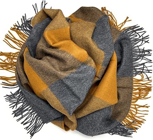 Miniatura 5 de Manta de alpaca Cheeky Checks  100% lana de alpaca bebé  6.6 pies de largo x 4.25 pies de ancho  hipoalergénica, suave y acogedora (nuez de miel)