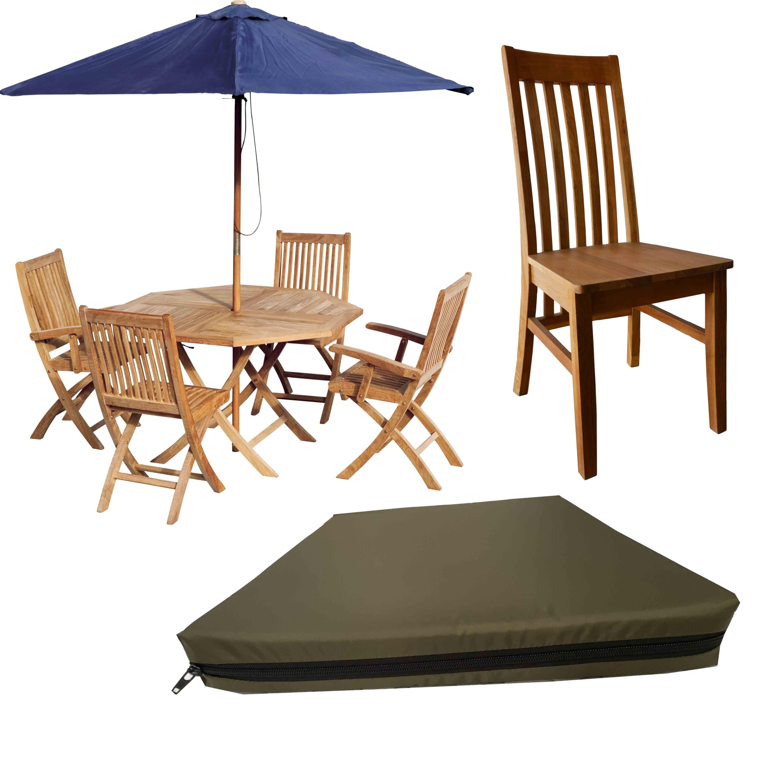GRIZZLY FOAM 10cm Thick Waterproof Garden Seat Pads Cushions Indoor Outdoor Seat Pads Office Rattan Patio Chair Pad Ask Any Custom Size (16x16x4 inch) (Olive Green, 17x20x2inch 43x50x5cm) — image 1