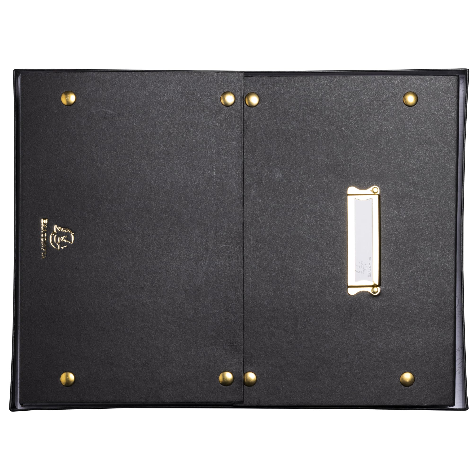 Exacompta Neo Deco Scatola Di Archiviazione Con Elastico Nero E Oro – Cartoncino Lucido 600 G/m², Dorso 2,5 Cm, 25x33 Cm, Formato A4, Colori Assortiti, FSC