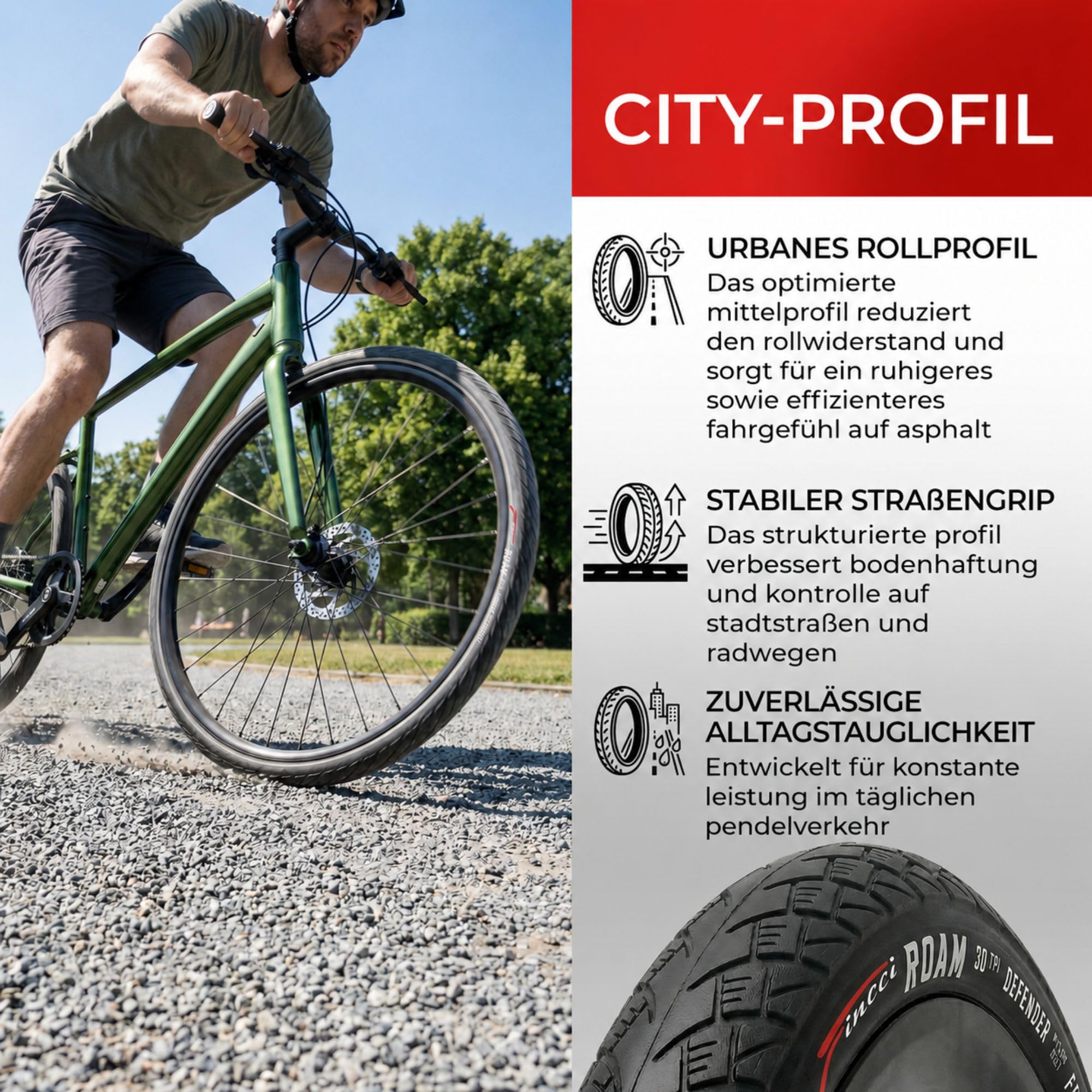 Fincci Fahrradreifen 700x38c - Paar Fahrradreifen 28 Zoll mit 1 mm Pannenschutz