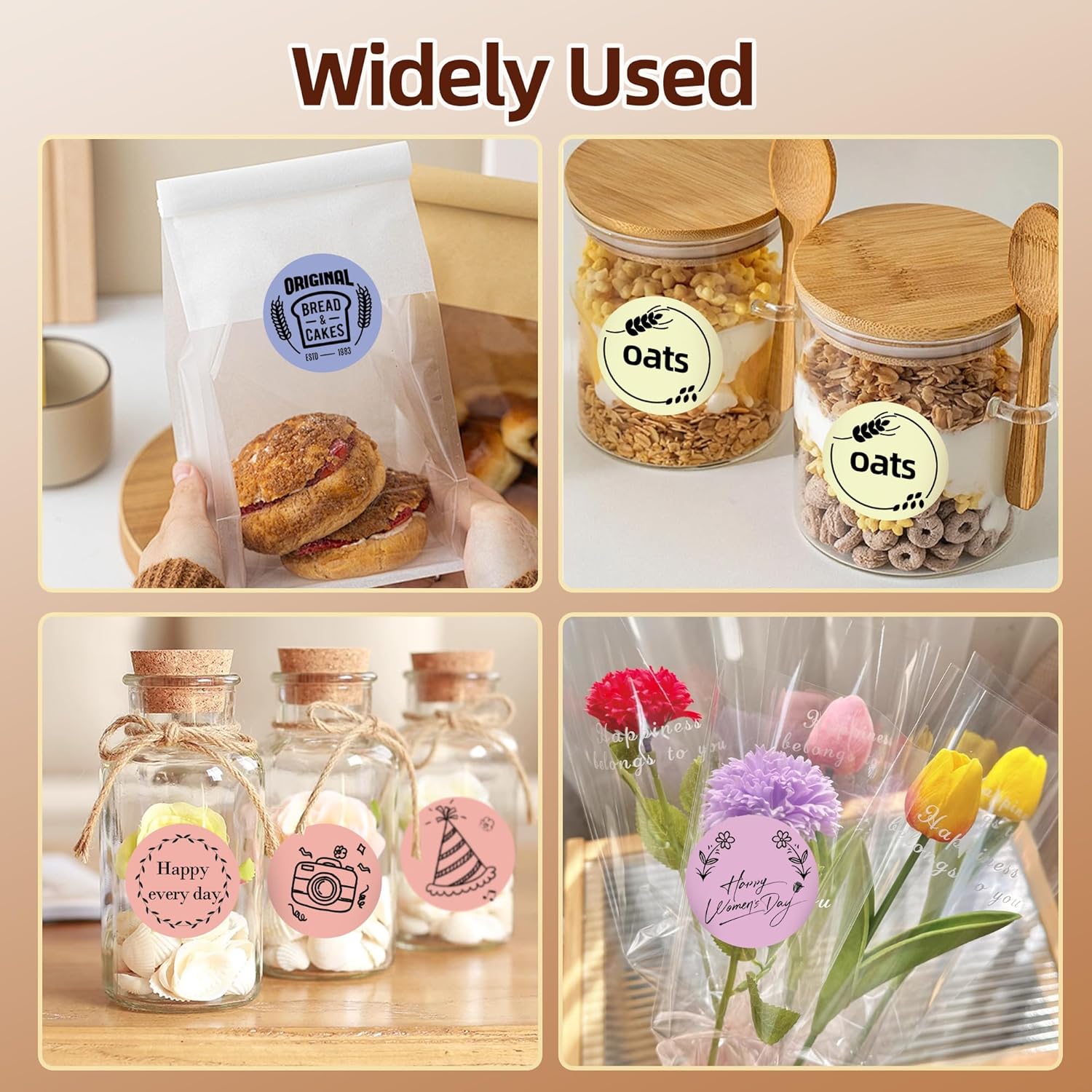 3 Roll Round Thermal Labels Compatible with L7/L9/P50/M110/M221/M220/M120/M200 Label Pirnters,2"x2"(50mm*50mm),Multi-Purpose Labels for Barcode, Logo,Bussiness, Four Color,150 PCS/Roll - Image 3