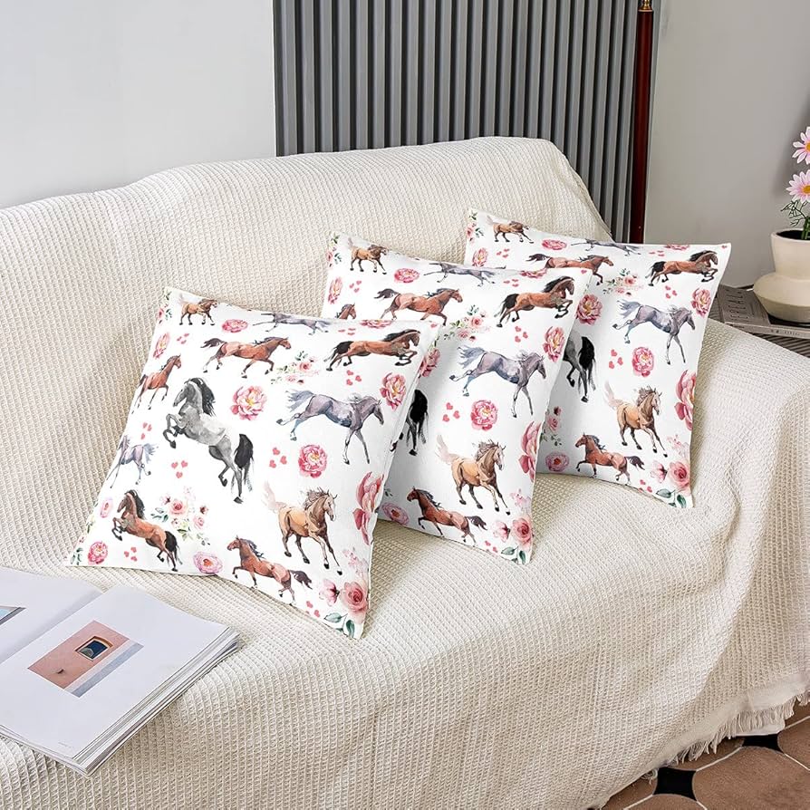 Federa Cuscino 45x45 Cm Western Rosa Con Stivali Da Cowgirl - Flanella Morbida Per Divano E Letto