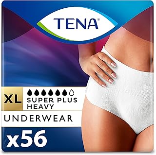 TENA Incontinence & Postpartum Underwear for Women, Super Plus Absorbency - X-Large - 56 Count