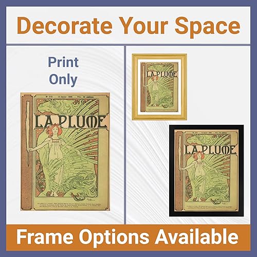 Miniatura 3 de Cubierta de cabina perdida compuesta para La Plume por Alphonse Maria Mucha  Impresión sin marco  Reproducción de pinturas de obras de arte finas