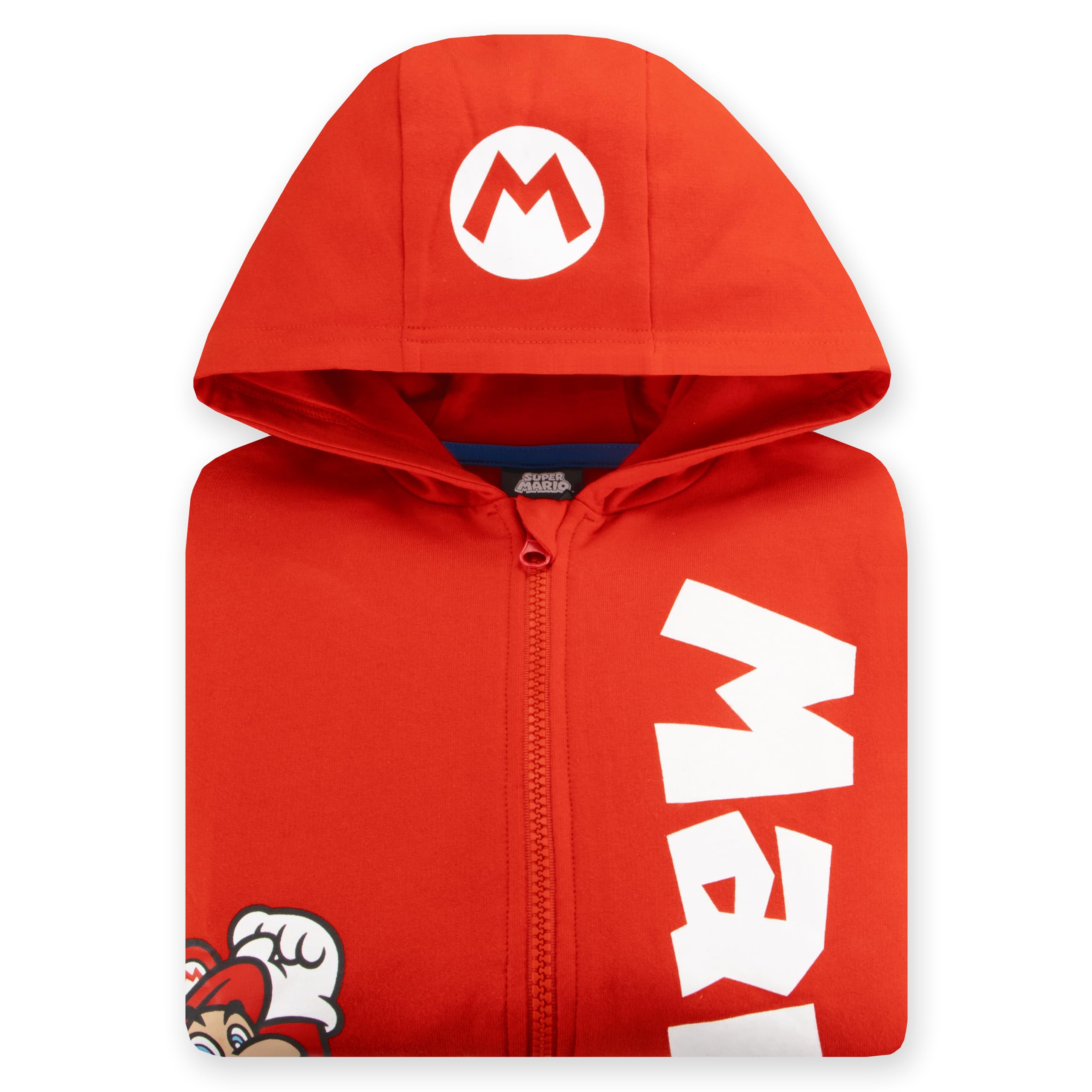 Bluza Z Kapturem Super Mario Dla Chłopców, Czerwona Bluza Mario Dla Dzieci, Dziecięca Rozpinana Z Zamkiem