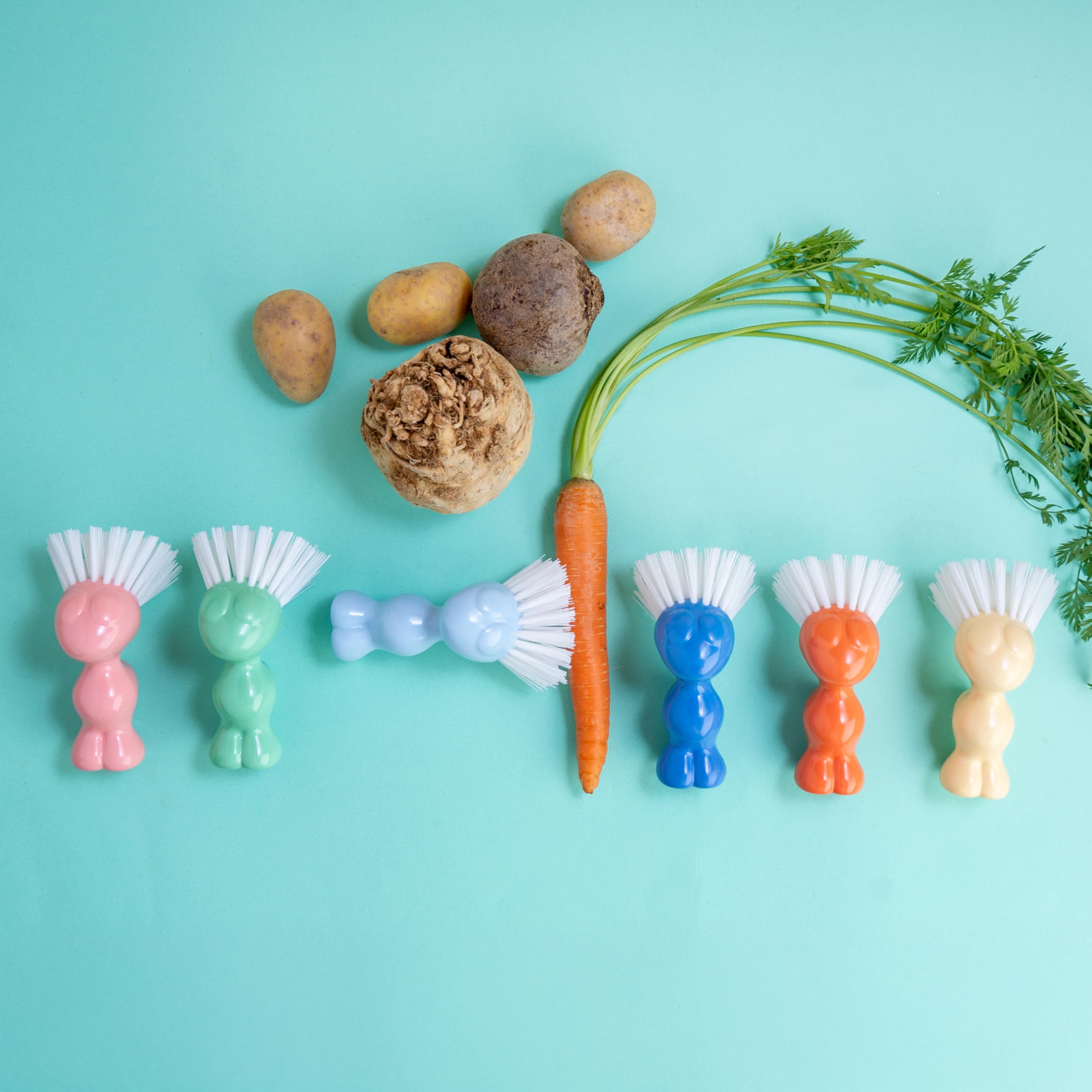 Koziol Tweetie Brosse à légumes et fruits Plastique incassable bleu fort