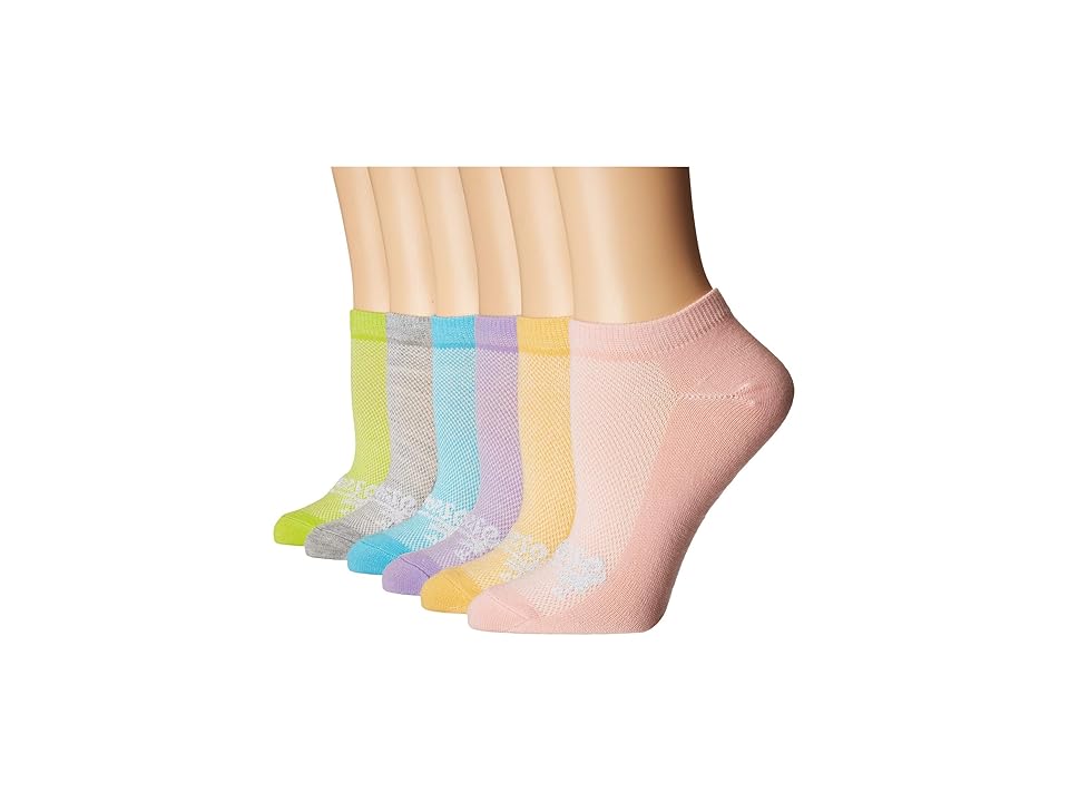 

Converse Sparkly Palm Lightweight No Show 6-Pair Pack (Lilac/Coral/Melon/Gnarly/Lime/Grey) Women's No Show Socks Shoes, Multi