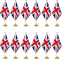 Vista 30 de WXTWK Paquete de 12 banderas de escritorio peruanas pequeñas mini banderas de mesa peruanas con base de soporte, decoración de celebración