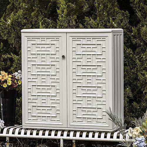 Armoire De Rangement En Résine Avec Portes Et 2 Étagères,