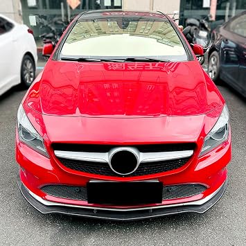 Car Front Bumper Spoiler Lip for Mercedes Benz CLA Class C117 2016-2019 Black