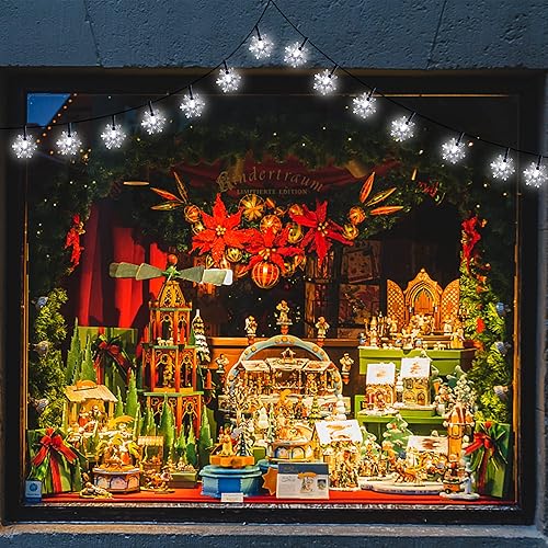 Miniatura 5 de Twinkle Star Guirnalda de luces solares con forma de estrella, 100 luces LED de 33 pies para exteriores, para Ramadán, Navidad, 8 modos de