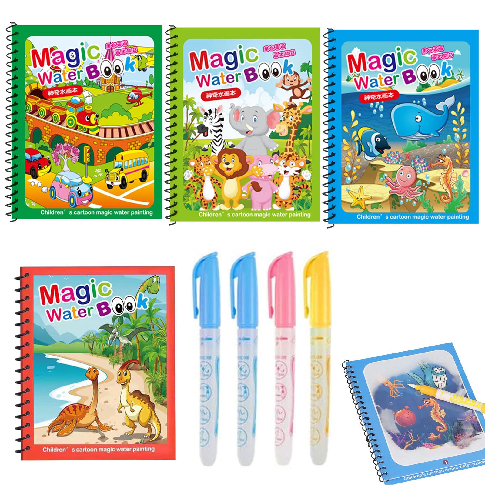 Livres de dessin à colorier à l'eau pour enfants, avec 2 stylos magiques à dessin à l'eau, tapis de gribouillage, jouets éducatifs d'apprentissage, cadeaux pour enfants, nouvelle collection acheter à prix bas Livres de dessin à colorier à l'eau pour enfants, avec 2 stylos magiques à dessin à l'eau, tapis de gribouillage, jouets éducatifs d'apprentissage, cadeaux pour enfants, nouvelle collection acheter à prix bas