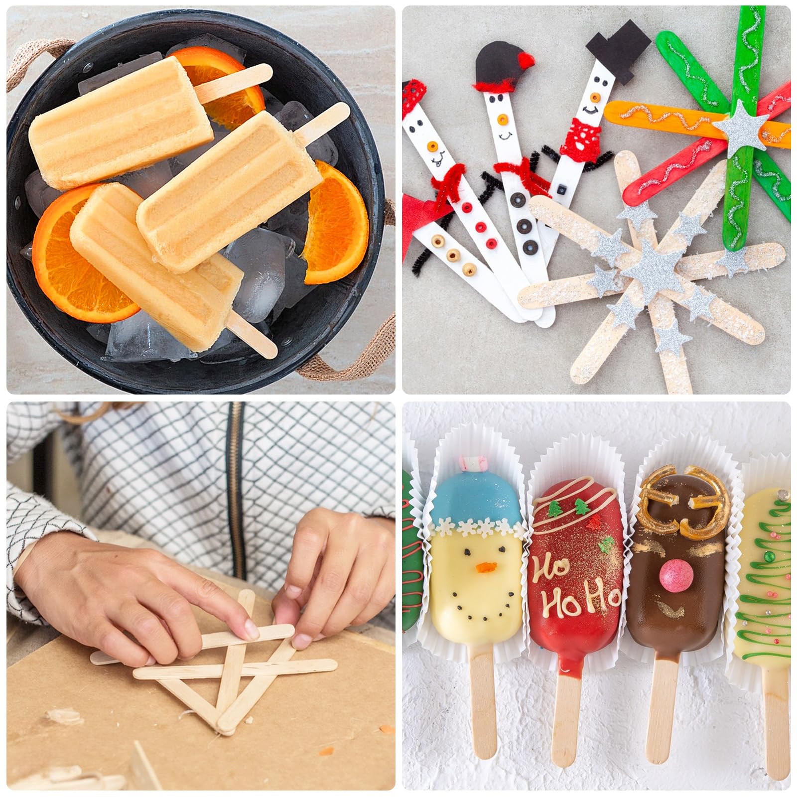 2400 palitos de paleta para manualidades, palitos de madera de 4.5 pies, palitos de madera natural para encerar, palitos de helado, depilación y suministros de encerado, manualidades de madera para