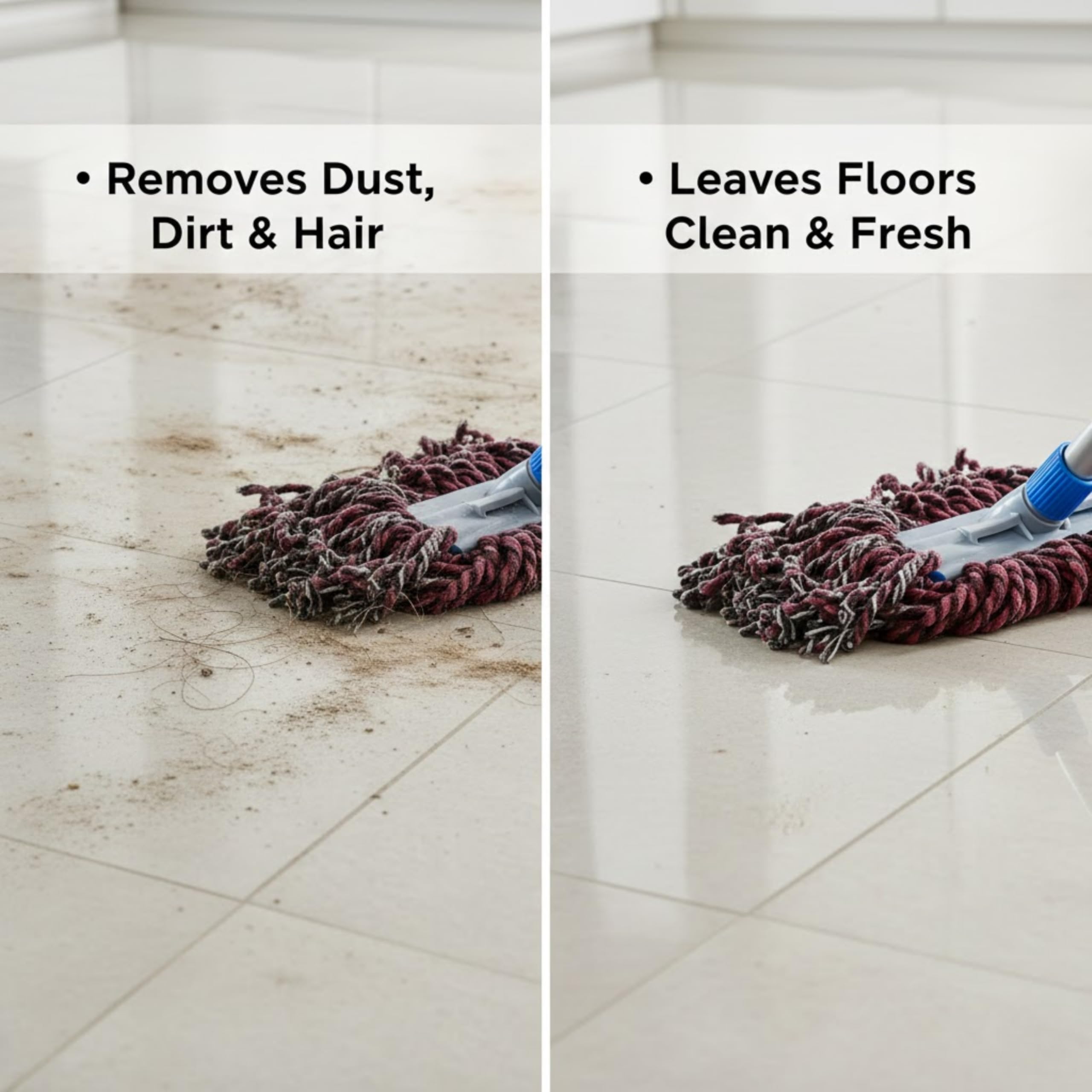 FPC Cotton Double Bucket Mop Refill with Changeable Clip Lock | The Ultimate Floor Care Solution | Absorbs Water Quickly | Maroon & Black, Pack of 1 3