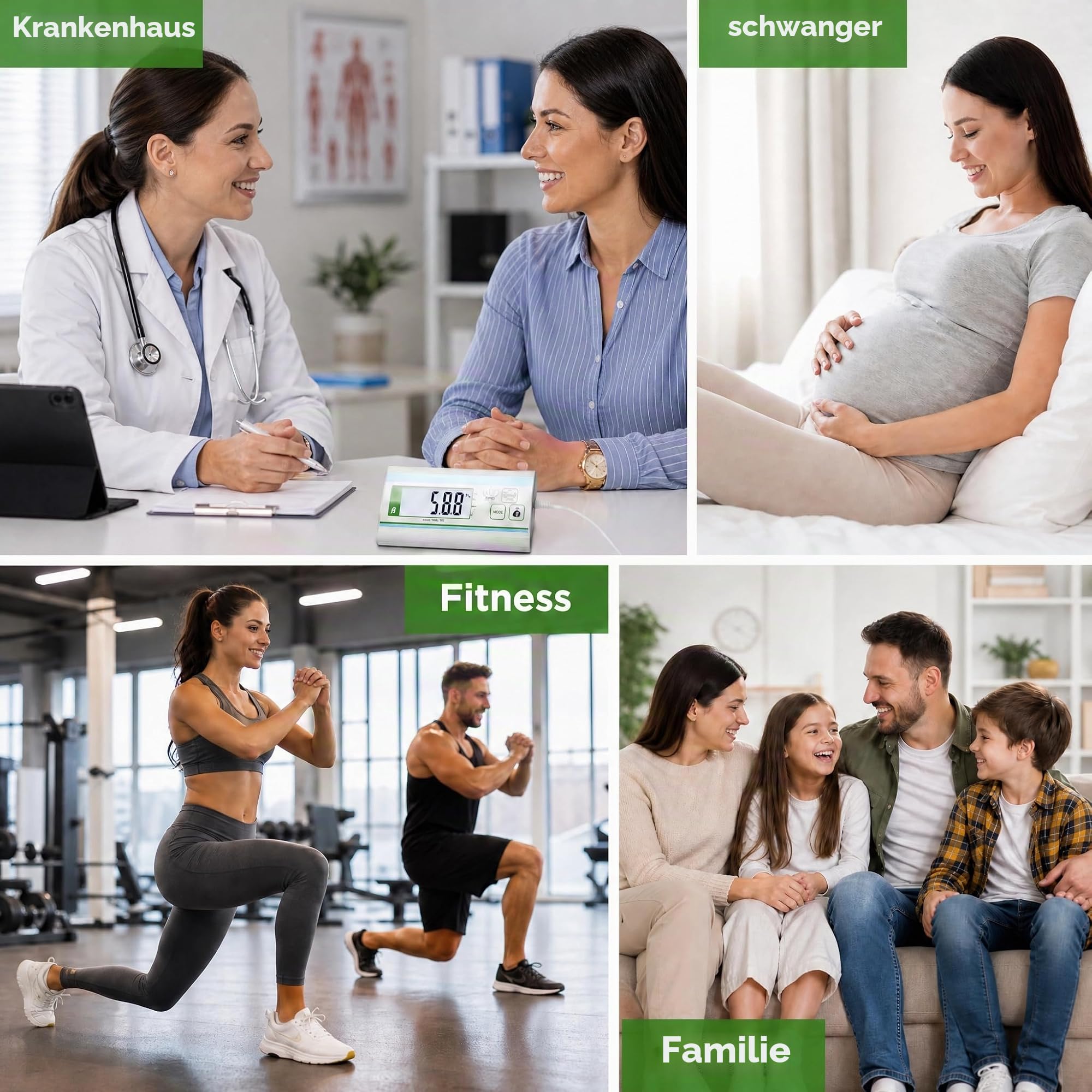 Medizinische Personenwaage 300 kg – Digitale Waage mit leicht ablesbarem Display, 34x30 cm große Plattform, für Krankenhaus, Praxis, Fitnessstudio und Haushalt