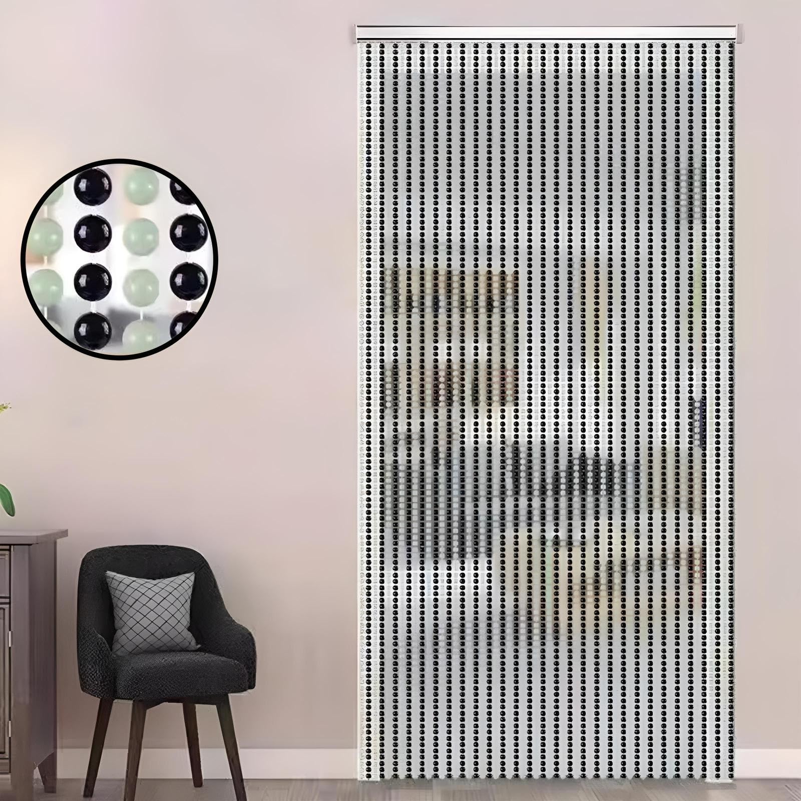 Eiauiuo One Color Beaded Curtain With Acrylic Crystal Glass Beads For Window, Door & Room Divider - Elegant Curtain For Living Room, Bedroom, Balcony & Interior Decor(80X200cm(23 Stränge))