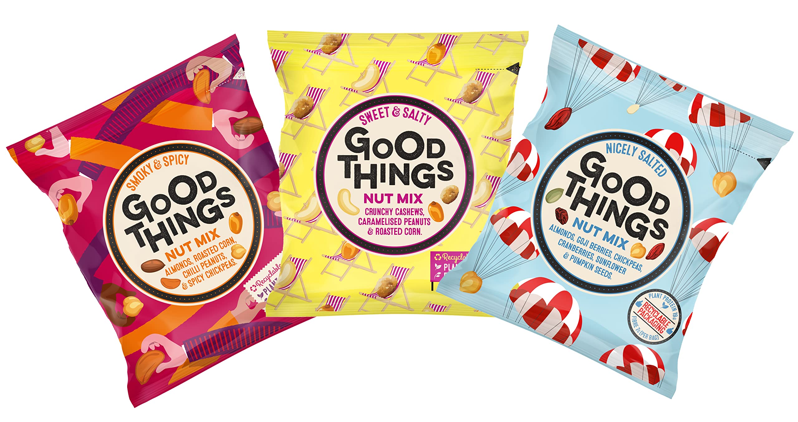 Good ThingsSweet and Salty Nut Mix - 12x100g case - Source of plant protein - Recyclable bags