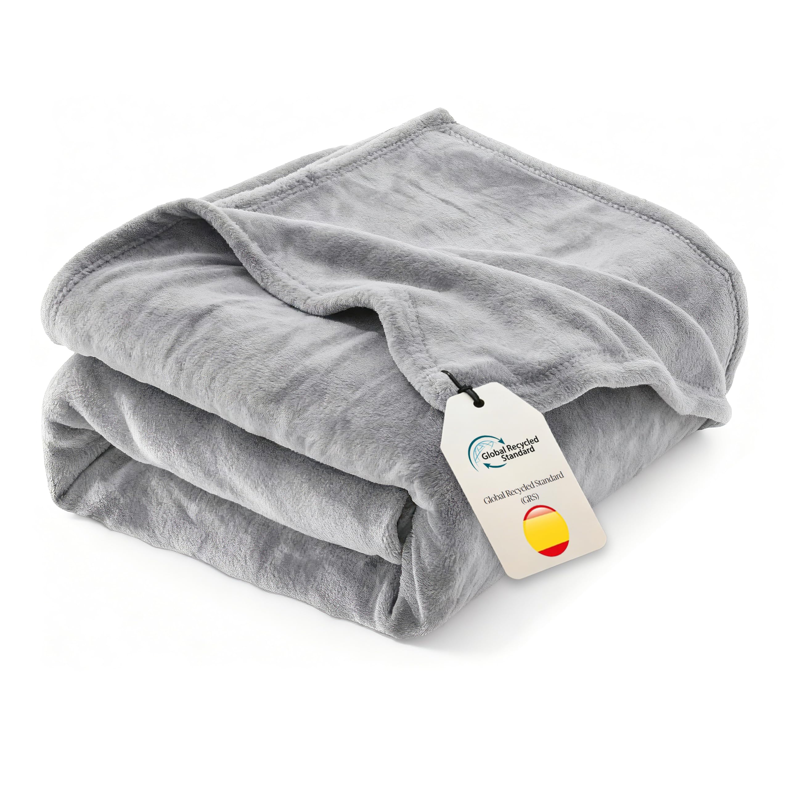Couverture Polaire 220x240 AiTodos en Flanelle Soyeuse Grise pour Lit et Canapé