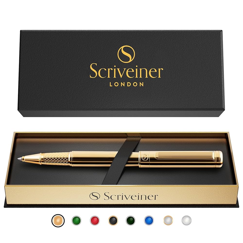 匿名配送　Scriveiner ローラーボールペン 最高級 24金 仕上げ Amazon | Scriveiner ローラーボールペン 最高級 24金 仕上げ