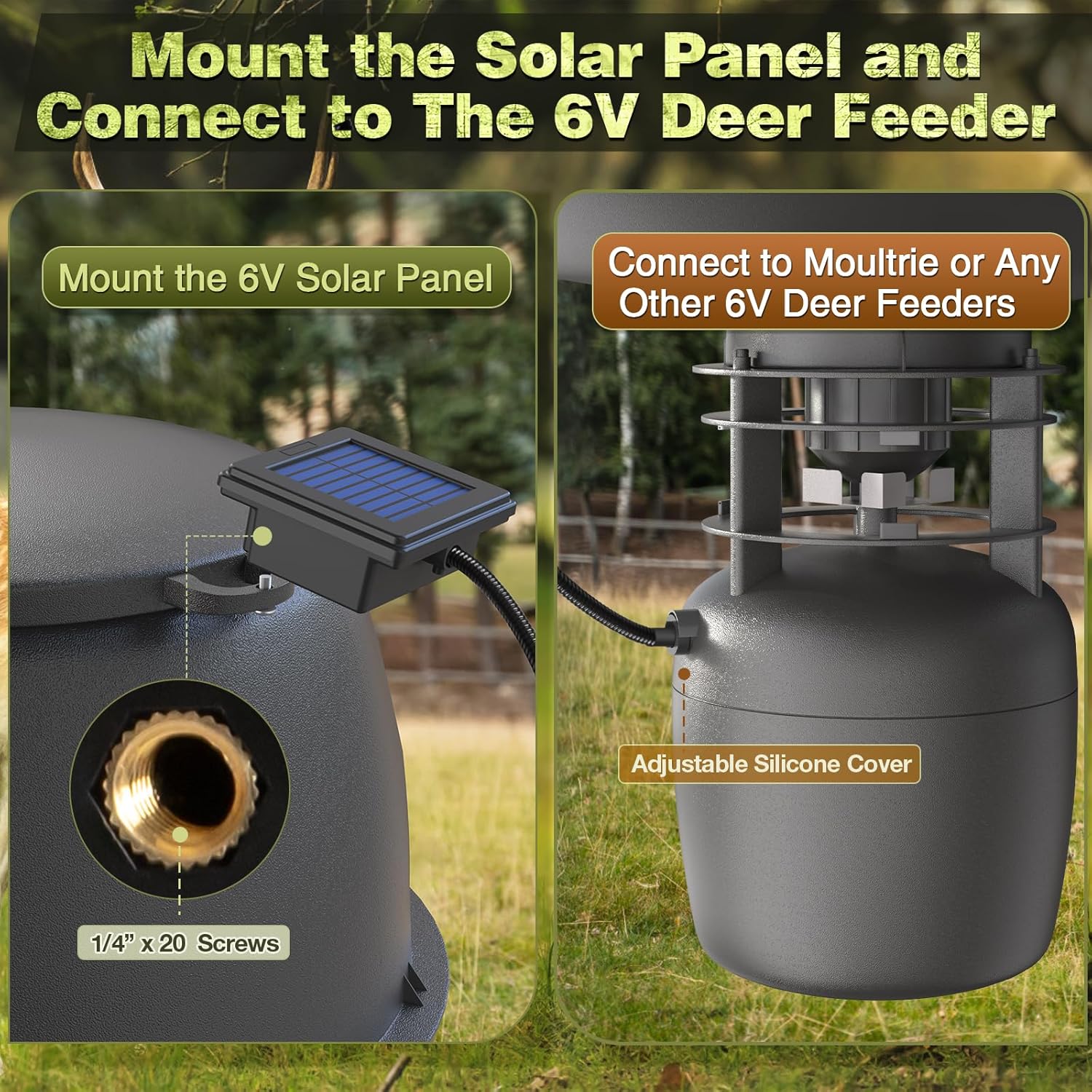 6V Deer Feeder Timer Kit with 6V Solar Panel