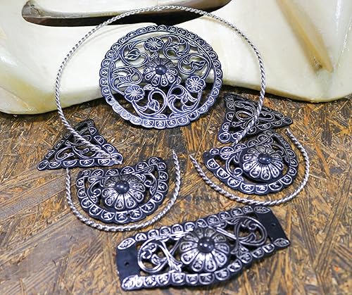 Miniatura 3 de M-Royal Saddles Black Fino para Montura Herraje Charra Kit de sillín