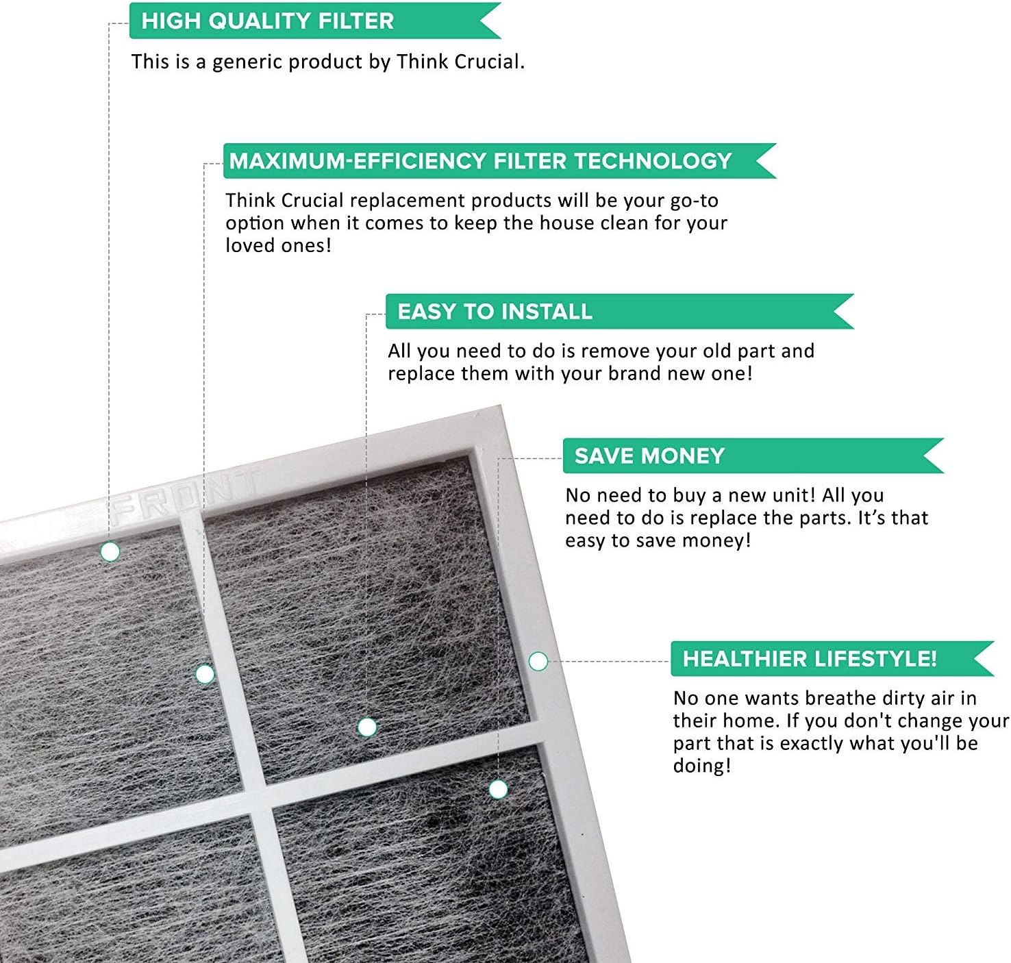 Amazon Com Crucial Air Replacement Air Refrigerator Filters Compatible With Lg Part Adq73214404 Lt120f Models Lmxs30746s Lmxs30756s Lmxs30776d Lmxs30776s Lmxs30786s Lmxs30796d Bulk 4 Pack Kitchen Dining