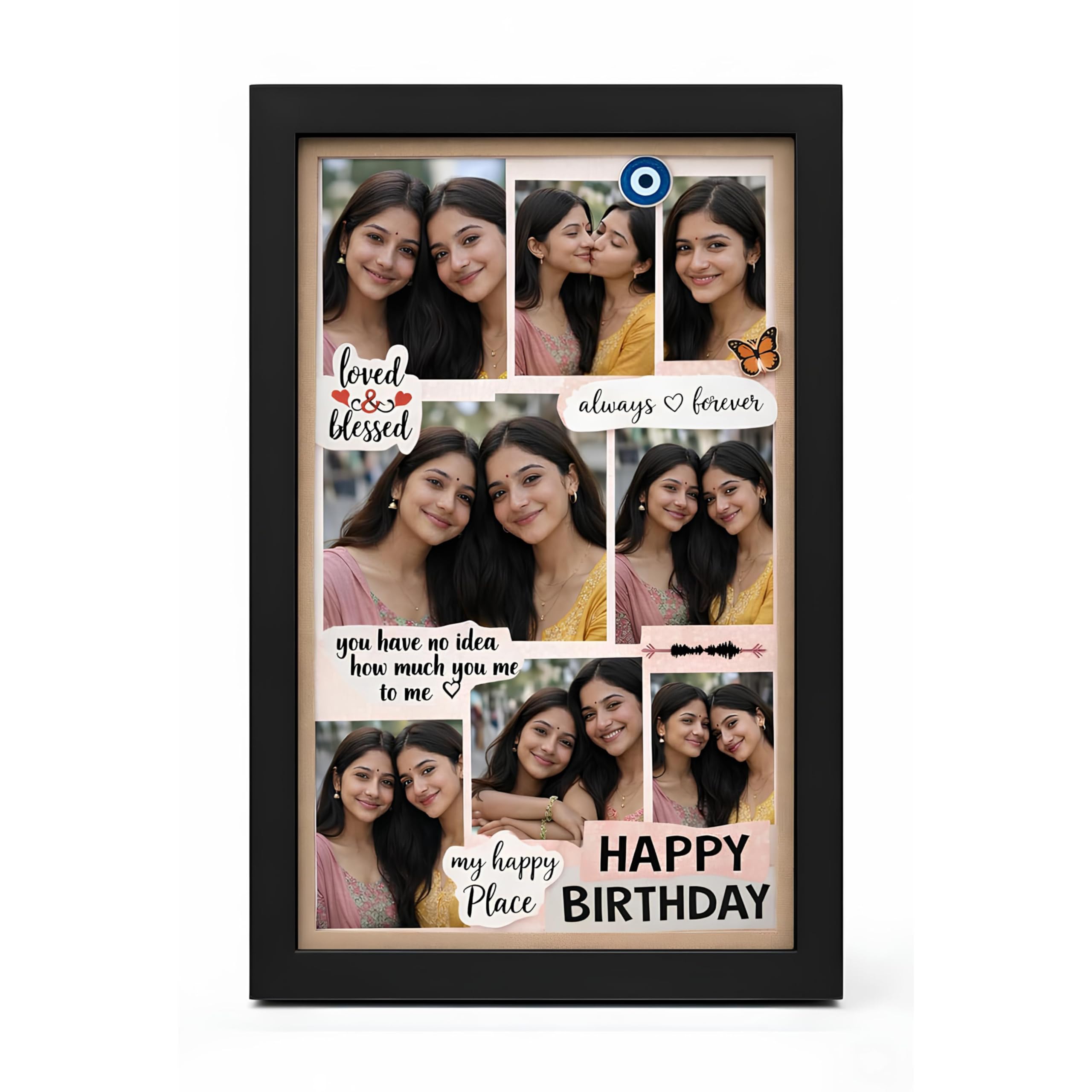 Personalized Photo Frame 8x12 Inch | Custom Collage Photo Frame Gift for Birthday, Anniversary, Couple, Friends | Acrylic Sheet with MDF Back | Wall Decor Memory Frame (D-10)-image-37