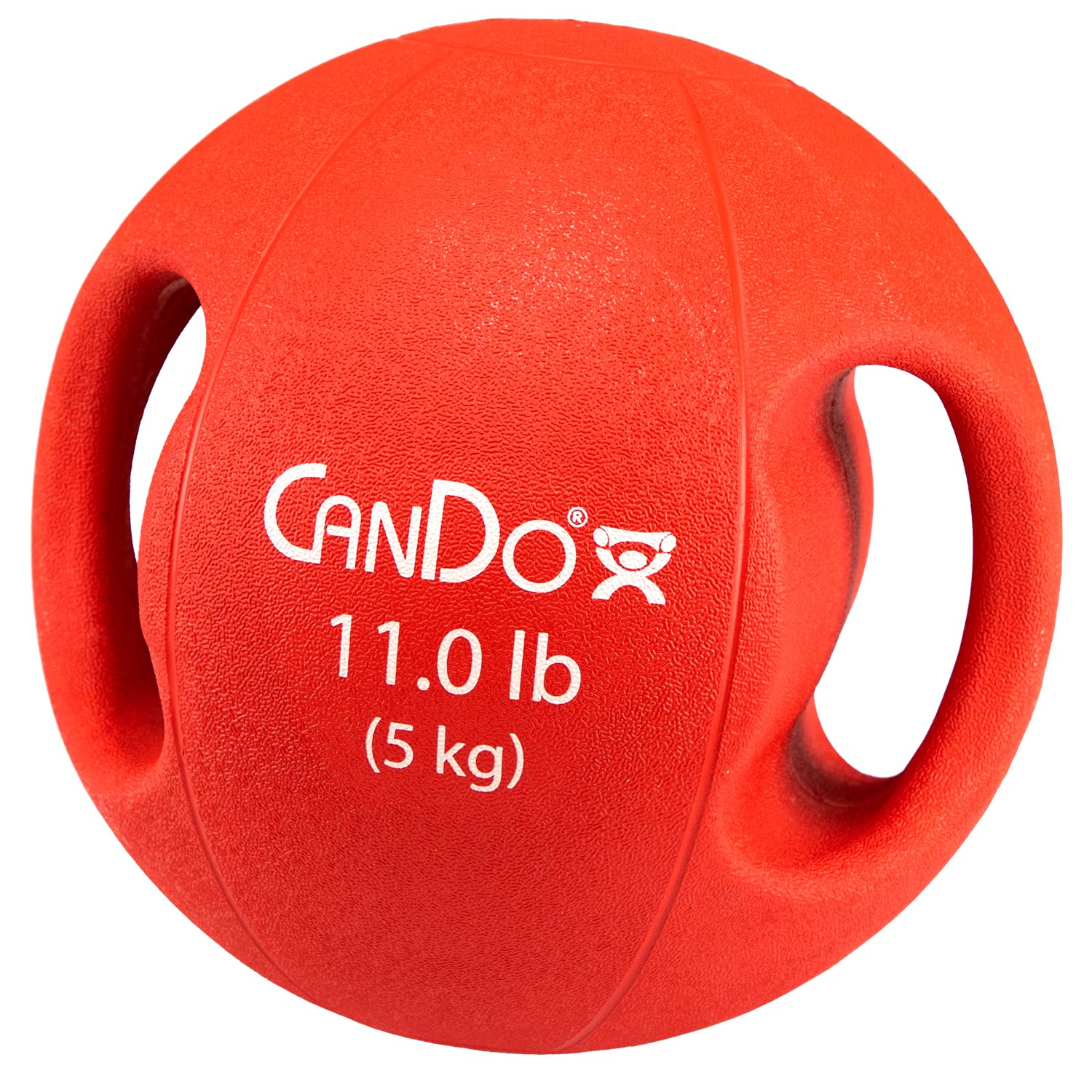 CanDo Molded Dual-Handle Medicine Ball for Strength Training, Core Workouts, Warmups, Cardio, and Plyometrics with Handles for Home and Clinic Use