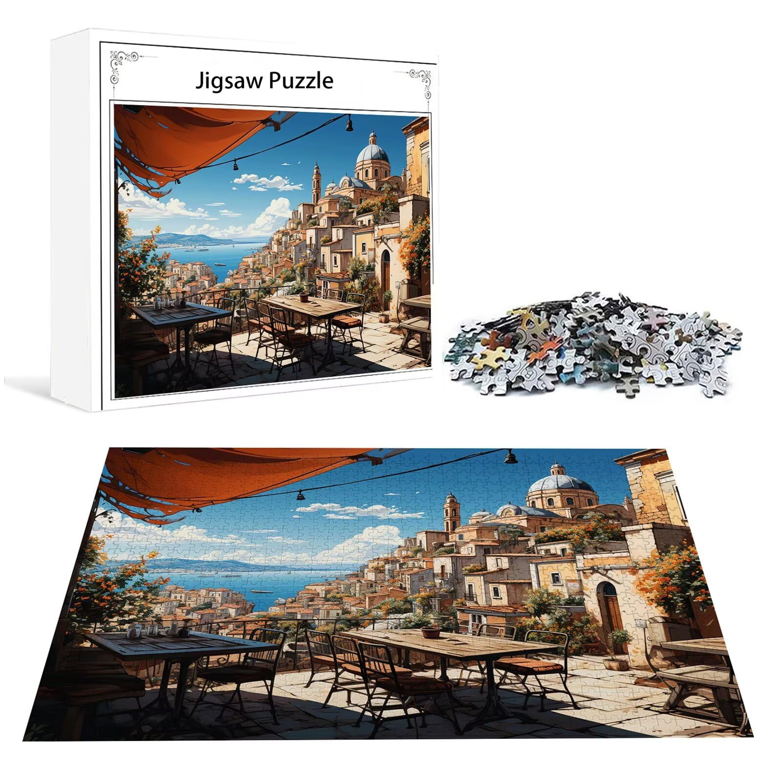 Rêve Puzzle 3000 Pieces Adultes Petite Ville Puzzles Classiques Panorama Bois Difficile Impossible Geant Jigsaw Jeu éducatif Défi Jouet pour Enfants et Adulte dès 14 Ans Cadeau Homme Femme P-273