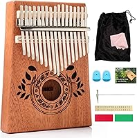Vista 10 de Piano de pulgar Kalimba de 17 teclas, relleno de calcetines navideños y regalos de música, kit completo para principiantes y juego de creación