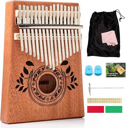 Miniatura 10 de Piano de Pulgar Kalimba de 17 Teclas - Instrumento de Percusión Portátil Compacto - Relleno de Medias Navideñas y Regalos Musicales - Apto