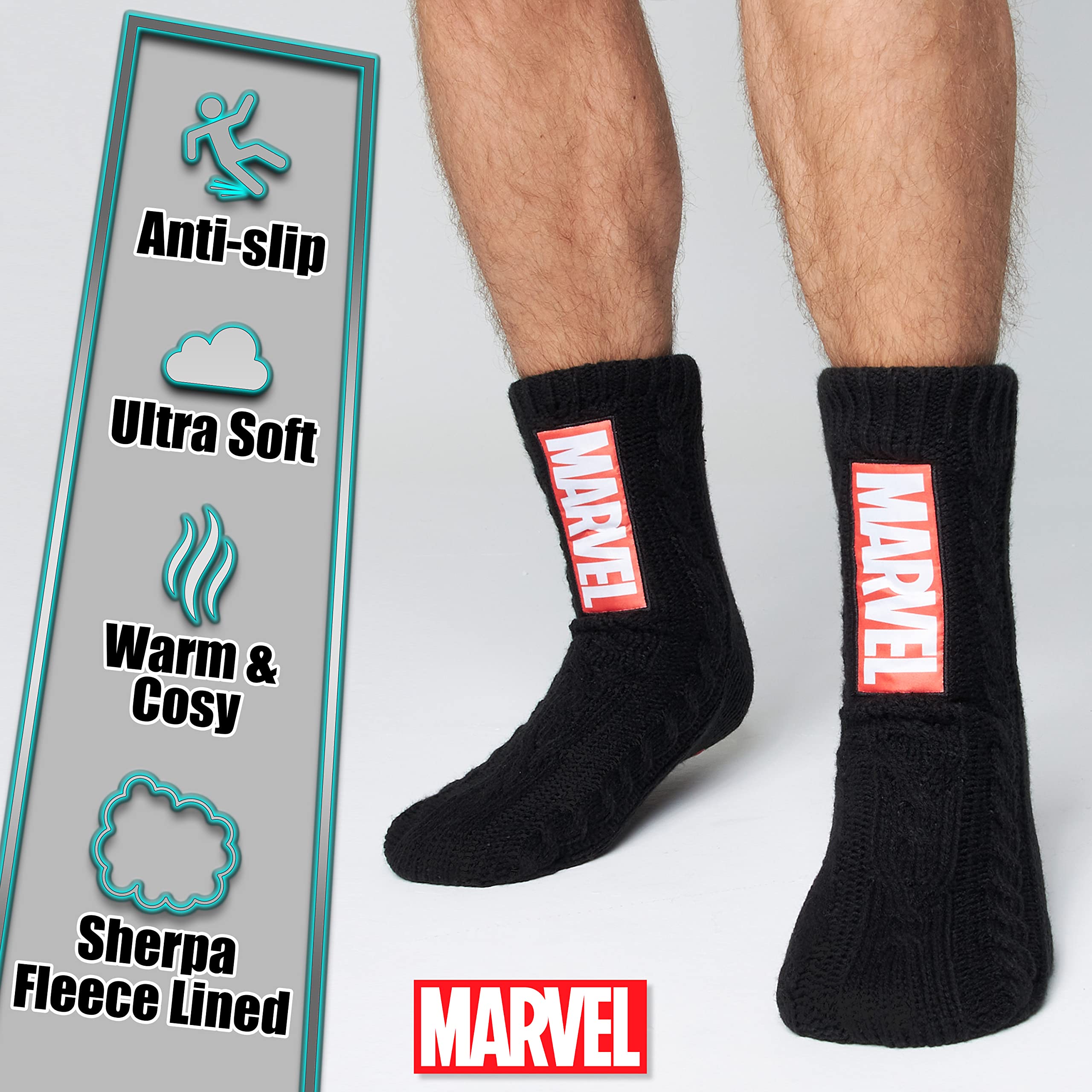 Marvel Calze Uomo Supereroi, Calzini Antiscivolo Uomo a Pantofola
