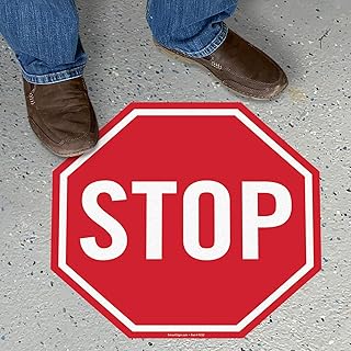 SmartSign “Stop†Anti Slip Adhesive Non-Reflective Octagon - 2 l Floor Sign | 17