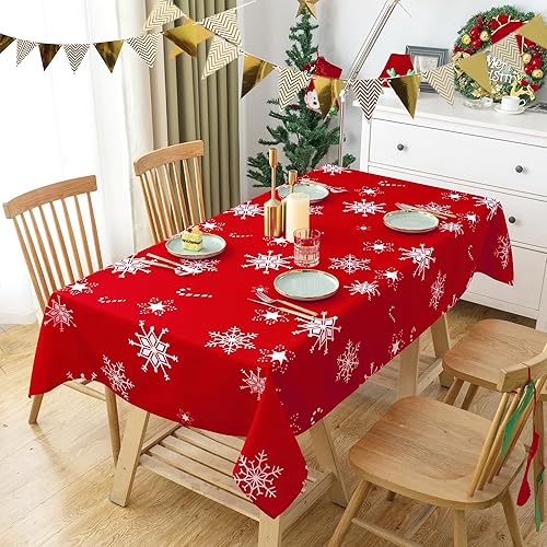 Obstal Mantel rectangular de microfibra a prueba de derrames y resistente al agua y al aceite, de tela decorativa para uso exterior e interior